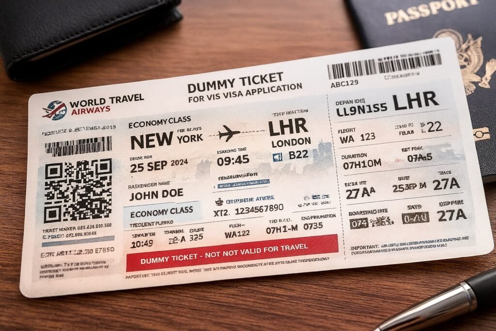 Dummy ticket for visa